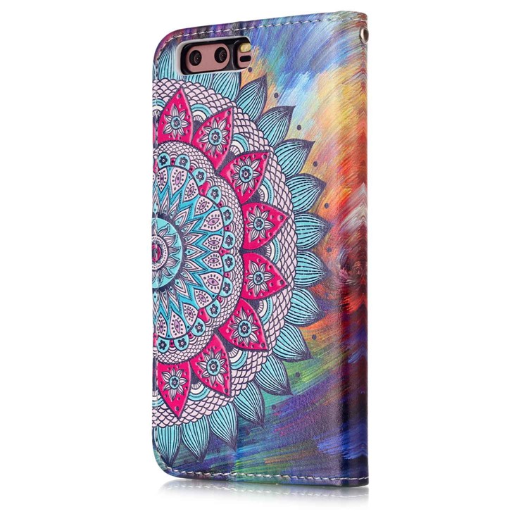 Impressão de padrões em relevo PU Leather Casing para Huawei P10 - flor-6