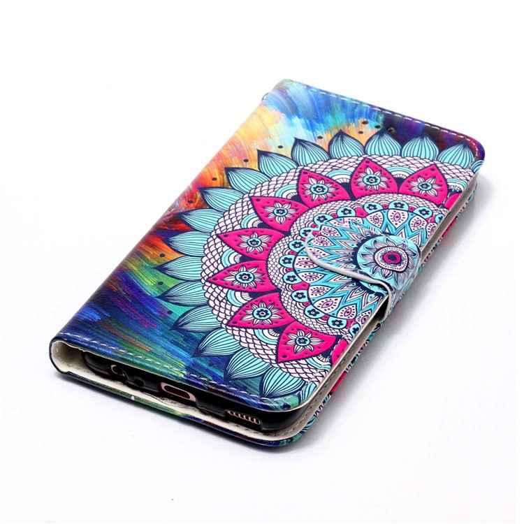 Impressão de padrões em relevo PU Leather Casing para Huawei P10 - flor-8