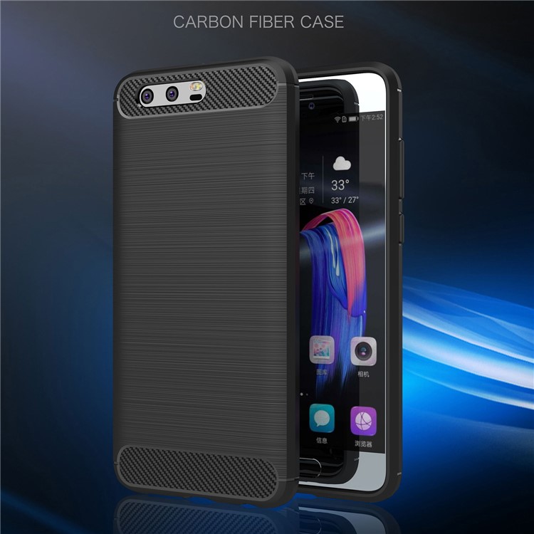 Carbon Fiber Texture Brushed TPU Mobile Phone Cover for Huawei Honor 9 - Black-2