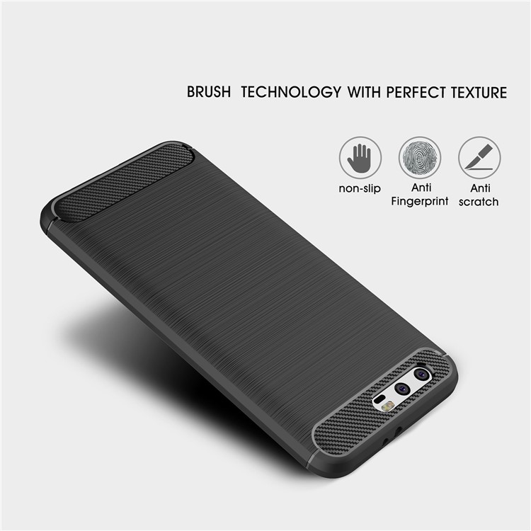 Carbon Fiber Texture Brushed TPU Mobile Phone Cover for Huawei Honor 9 - Black-3