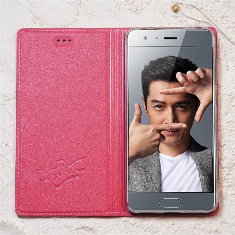 TSCASE for Huawei Honor 9 Matte Sand-like Texture Leather Stand Case - Rose-6