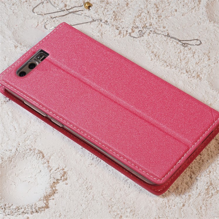 TSCASE for Huawei Honor 9 Matte Sand-like Texture Leather Stand Case - Rose-7