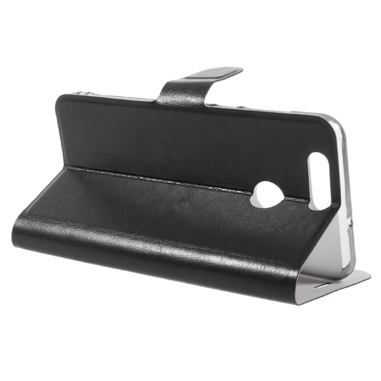 Crazy Horse Stand Leather Case with Card Slot for Huawei Nova 2 Plus - Black-4