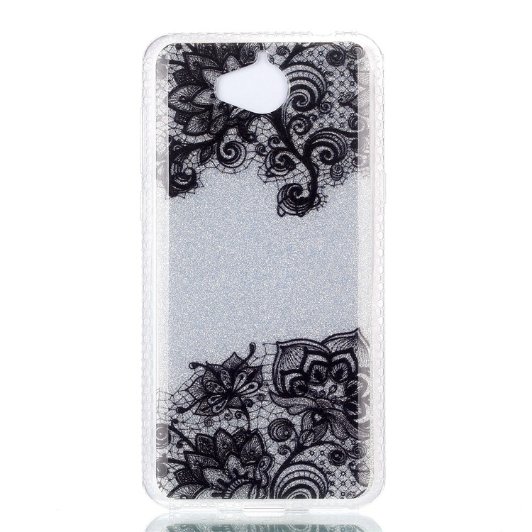 Double-sided IMD Flash Powder TPU Cover for Huawei Y5 (2017) - Lace Pattern-2