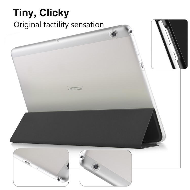 Tri-fold Stand Leather Case for Huawei MediaPad T3 10 - Black-6