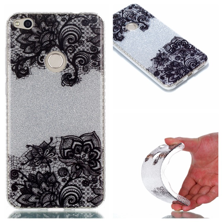Double-sided IMD Flash Powder TPU Protective Cover for Huawei P8 Lite (2017) / Honor 8 Lite - Lace Pattern-1