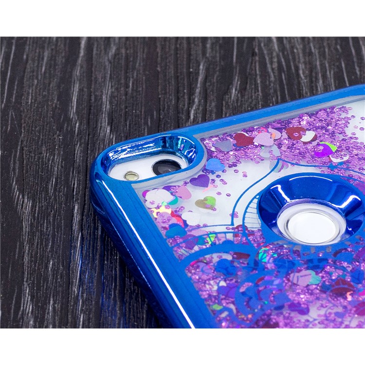 Electroplating Edges Liquid Glitter Powder Quicksand TPU Cellphone Case for Huawei P8 Lite (2017) / Honor 8 Lite - Henna Lotus-4