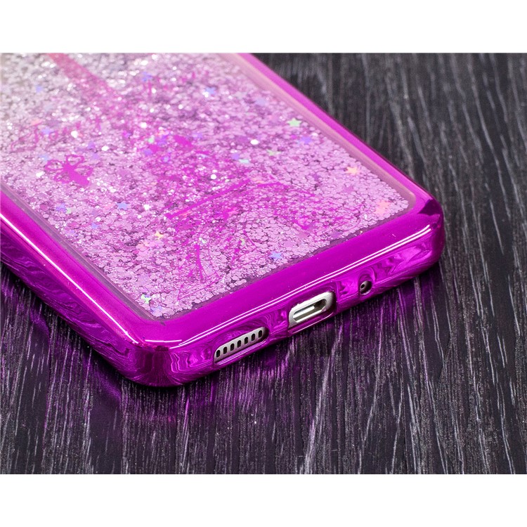 Liquid Glitter Powder Quicksand Electroplating Edges TPU Phone Cover for Huawei P10 Lite - Eiffel Tower-3