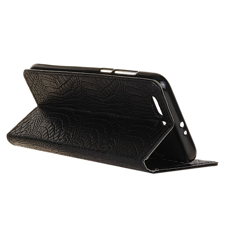 Crocodile Texture PU Leather Wallet Phone Cover with Stand for Huawei Honor 9 - Black-5