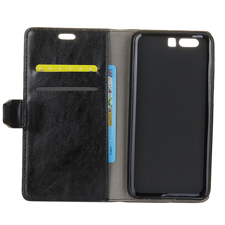 Crazy Horse Skin Leather Wallet Case with Stand for Huawei Honor 9 - Black-4