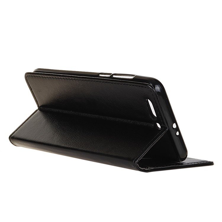 Crazy Horse Skin Leather Wallet Case with Stand for Huawei Honor 9 - Black-5