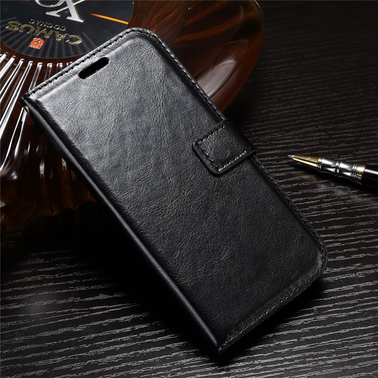 Crazy Horse Texture Leather Flip Stand Phone Cover for Huawei Honor 9 - Black-1