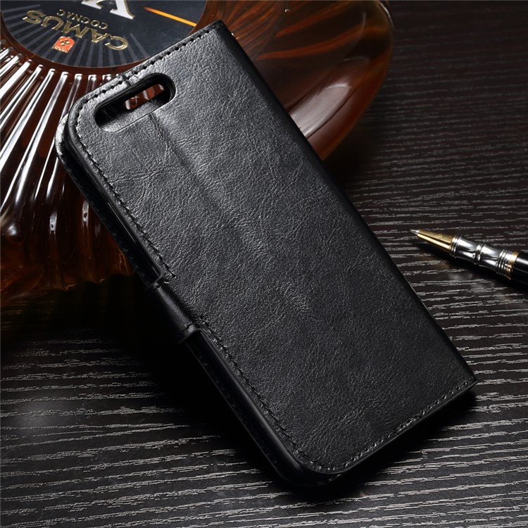 Crazy Horse Texture Leather Flip Stand Phone Cover for Huawei Honor 9 - Black-2