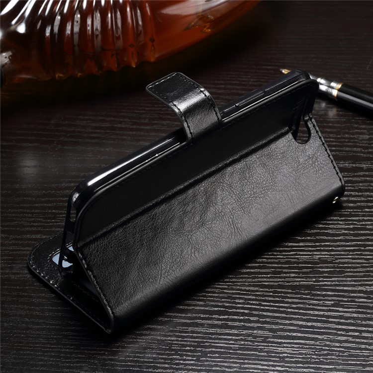 Crazy Horse Texture Leather Flip Stand Phone Cover for Huawei Honor 9 - Black-3