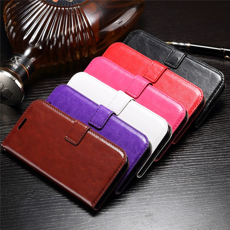 Crazy Horse Texture Leather Flip Stand Phone Cover for Huawei Honor 9 - Black-4
