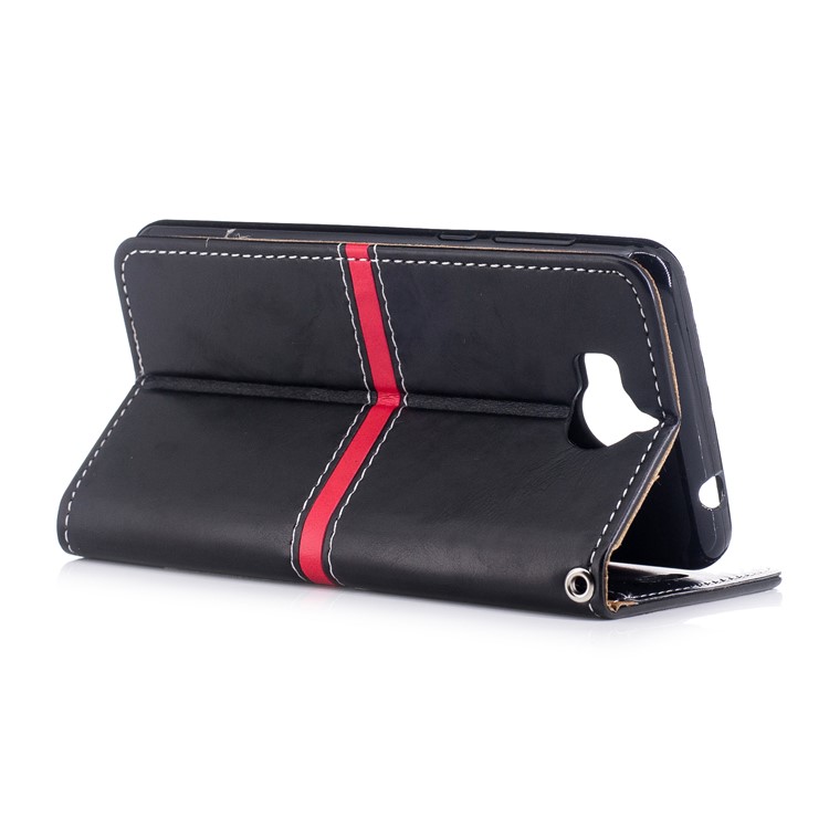 Graceful Stitching Wallet Flip Leather Phone Casing with Stand for Huawei Y5 (2017) - Black-3