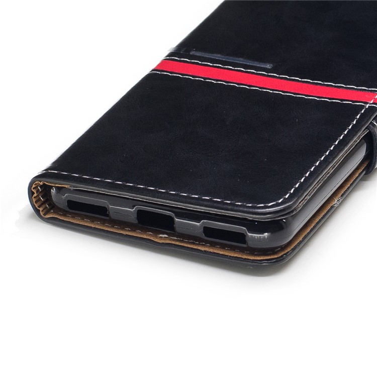 Graceful Stitching Wallet Flip Leather Phone Casing with Stand for Huawei Y5 (2017) - Black-5