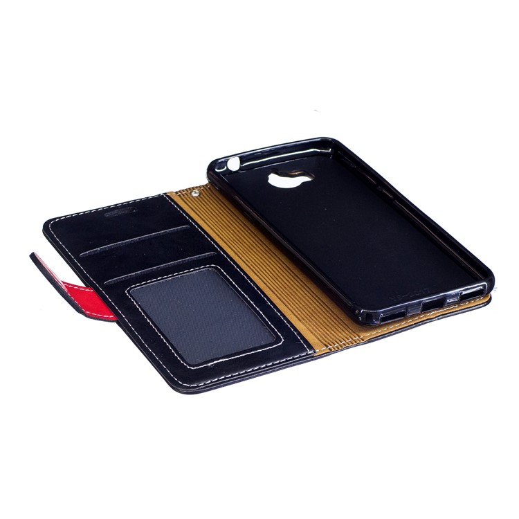 Graceful Stitching Wallet Flip Leather Phone Casing with Stand for Huawei Y5 (2017) - Black-7