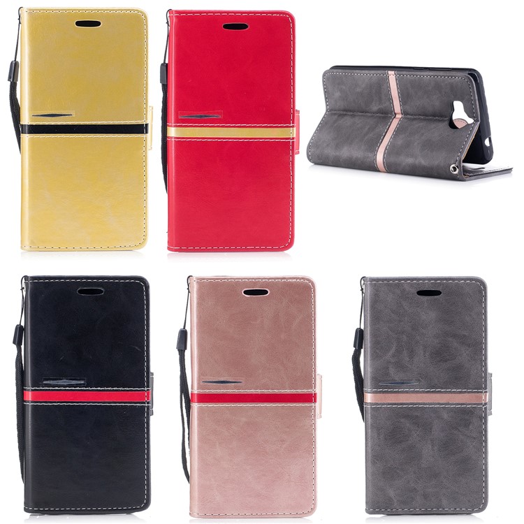 Graceful Stitching Wallet Flip Leather Phone Casing with Stand for Huawei Y5 (2017) - Black-9
