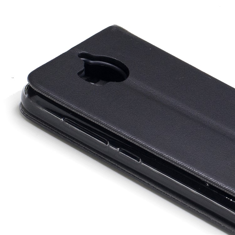 Bi-color Leather Stand Mobile Case Accessory for Huawei Y5 (2017) - Black-6
