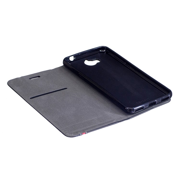 Bi-color Leather Stand Mobile Case Accessory for Huawei Y5 (2017) - Black-7
