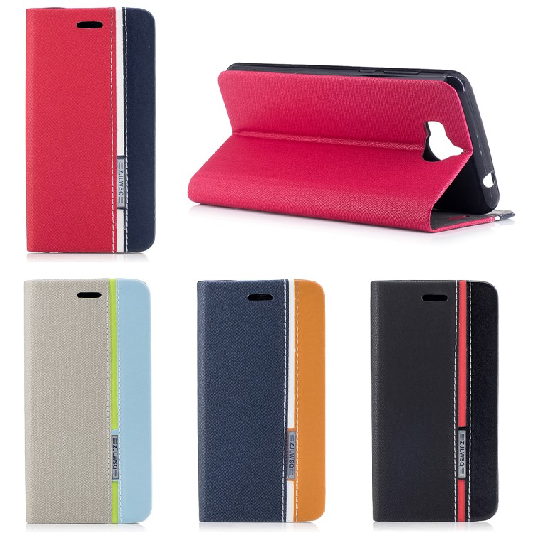 Bi-color Leather Stand Mobile Case Accessory for Huawei Y5 (2017) - Black-9