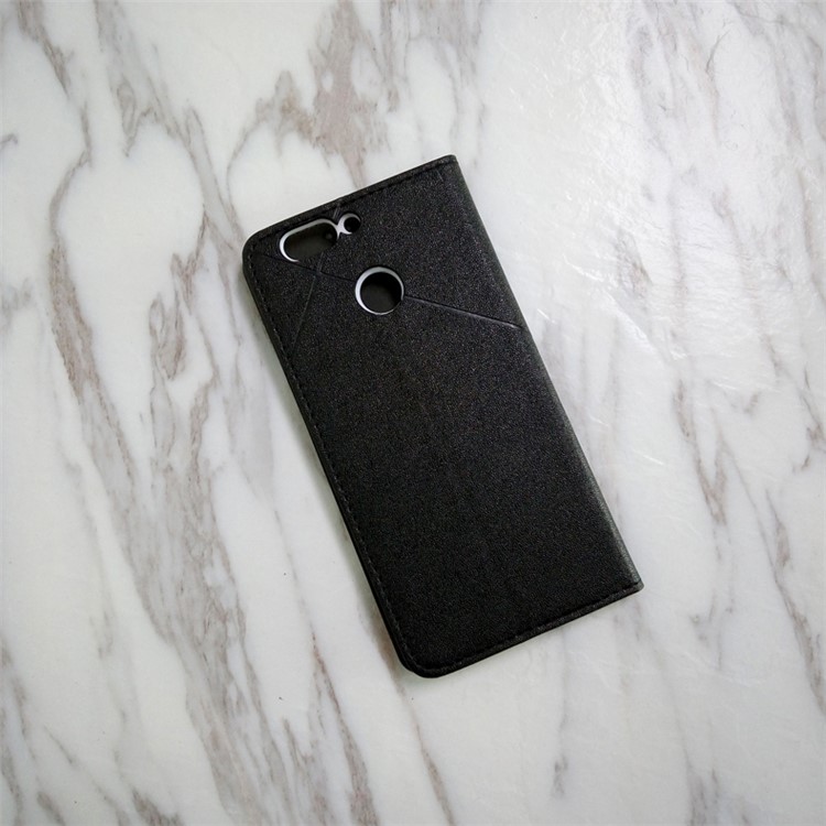 DOB Stitched PU Leather Protective Case with Card Holder for Huawei Nova 2 Plus - Black-2