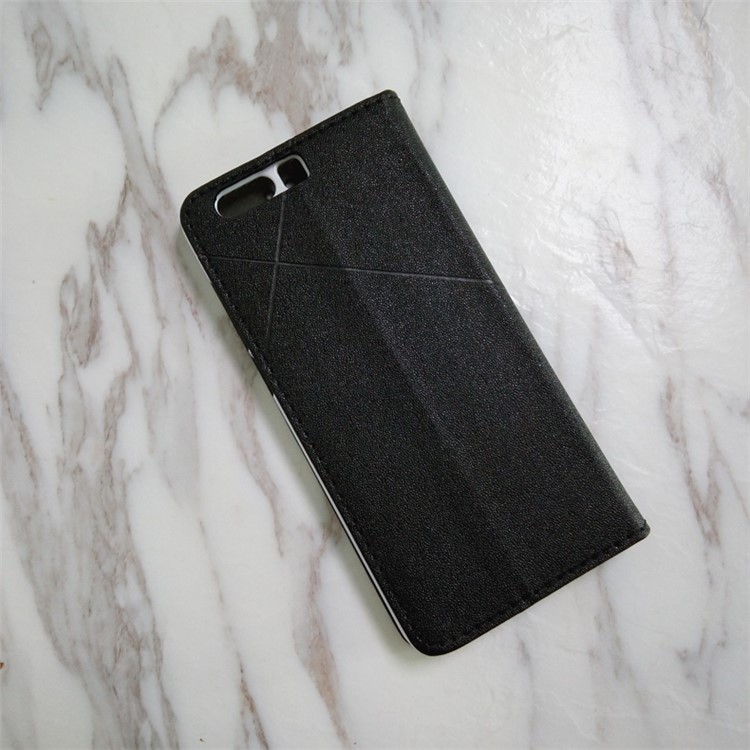 DOB Stitched PU Leather Flip Cell Phone Protective Casing for Huawei Honor 9 - Black-2
