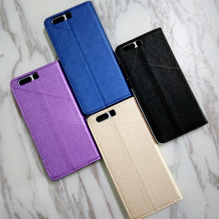 DOB Stitched PU Leather Flip Cell Phone Protective Casing for Huawei Honor 9 - Black-5