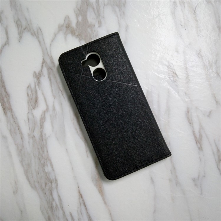 DOB Stitched Leather Stand Cellphone Case with Card Slots for Huawei Honor 6A - Black-2