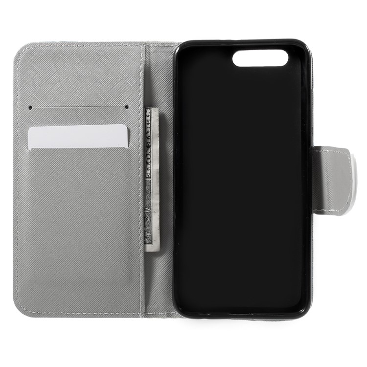 Guscio In Pelle Con Motivo PU Per Huawei Huawei 9 - Farfalla Blu E Gialla-5
