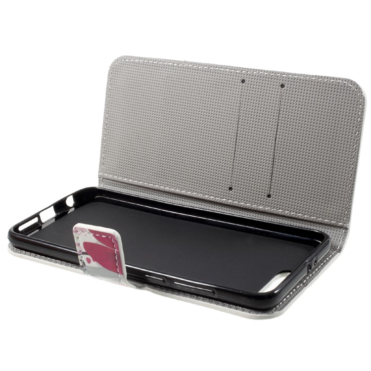 Custodia in cuoio con custodia in pelle modello con supporto per Huawei Honor 9 - fioritura lilla fiore-5