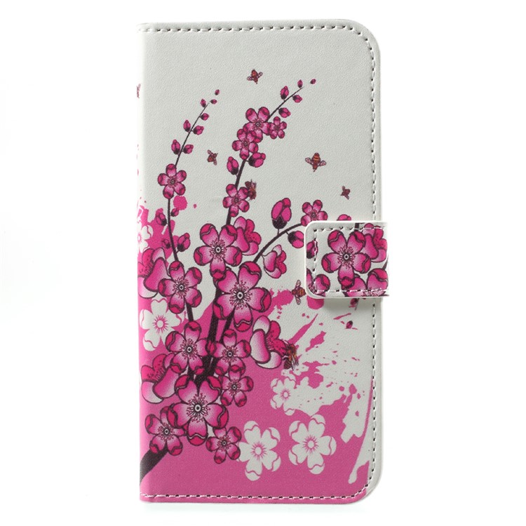 Custodia in pelle modello in pelle modello Shell per cellulare Huawei Honor 9 - pesco fiore-1