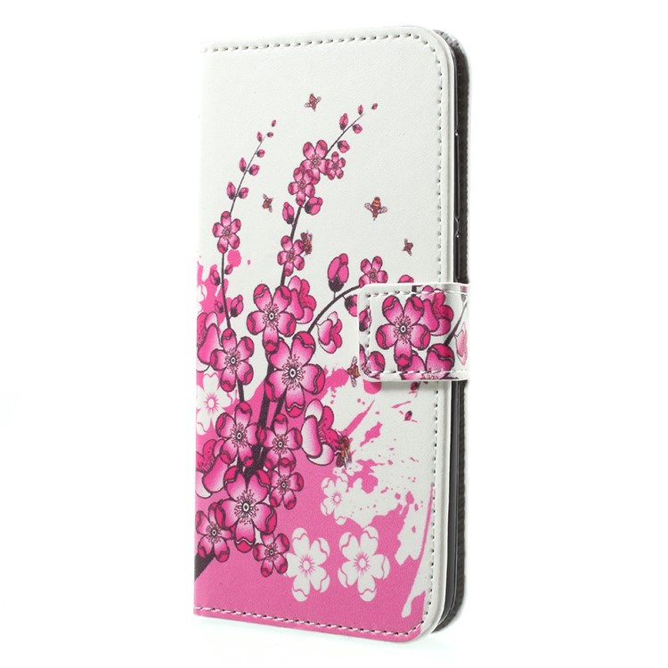 Custodia in pelle modello in pelle modello Shell per cellulare Huawei Honor 9 - pesco fiore-3