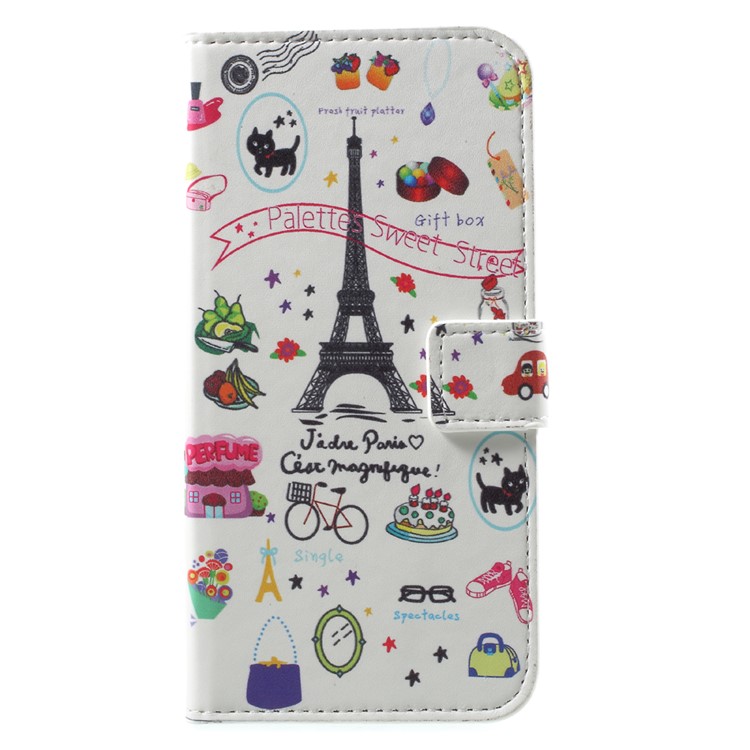 Custodia in pelle modello a supporto in cuoio in PU modello per Huawei Honor 9 - Palette Sweet Street-1