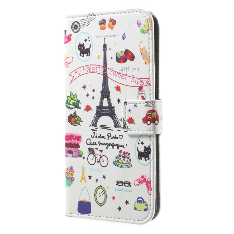 Custodia in pelle modello a supporto in cuoio in PU modello per Huawei Honor 9 - Palette Sweet Street-3
