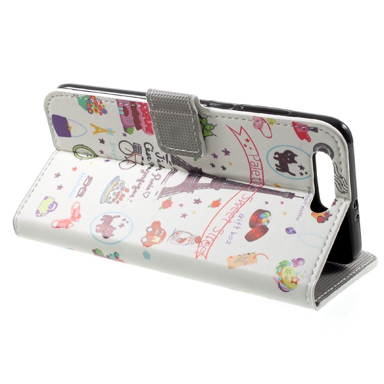 Custodia in pelle modello a supporto in cuoio in PU modello per Huawei Honor 9 - Palette Sweet Street-4
