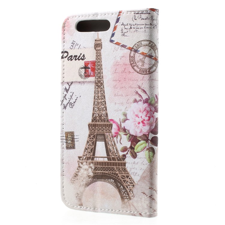 Guscio In Pelle Sintetica In PU Con Portafoglio Integrato Per Huawei Honor 9 - Parigi Torre Eiffel-2
