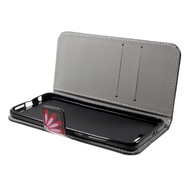 Gemusterter PU-lederner Geldbörsenstandschutzkasten Für Huawei Ehre 9 - Rosa Schmetterling-5
