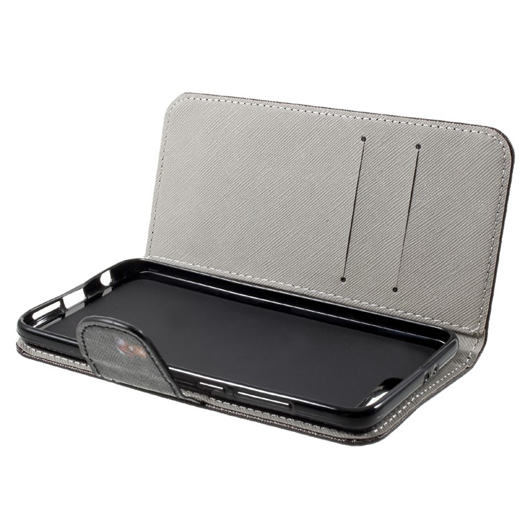 Copertura protettiva del telefono delle cellule del supporto del portafoglio in pelle modello PU per Huawei Honor 9 - Orso con seghe elettriche-5
