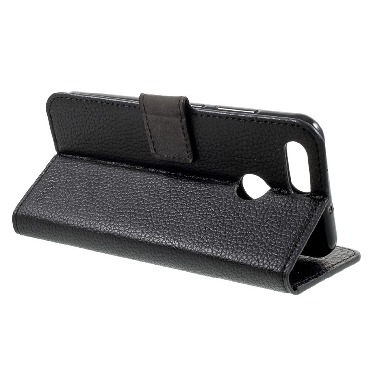 Litchi Texture Wallet Stand Leather Case for Huawei Nova 2 - Black-4