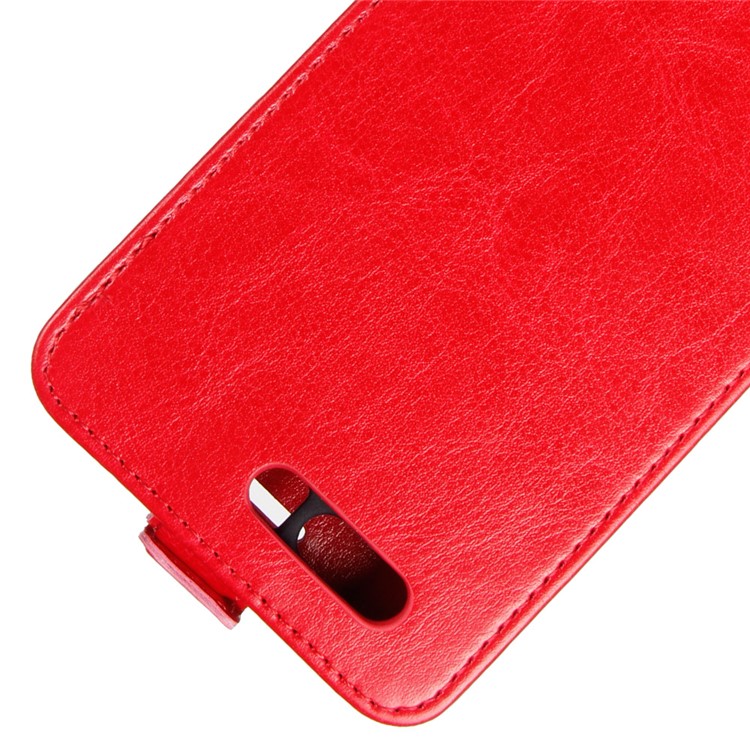 Crazy Horse Texture Card Holder PU Leather Vertical Flip Mobile Shell for Huawei Honor 9 - Red-2