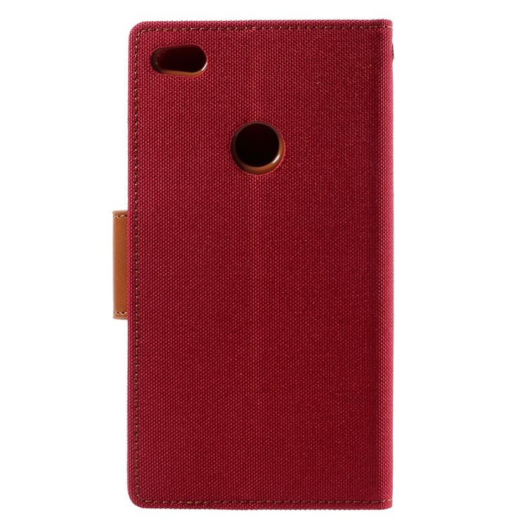 MERCURY GOOSPERY Canvas Diary Leather Wallet Phone Case for Huawei P8 Lite (2017) / Honor 8 Lite - Red-3