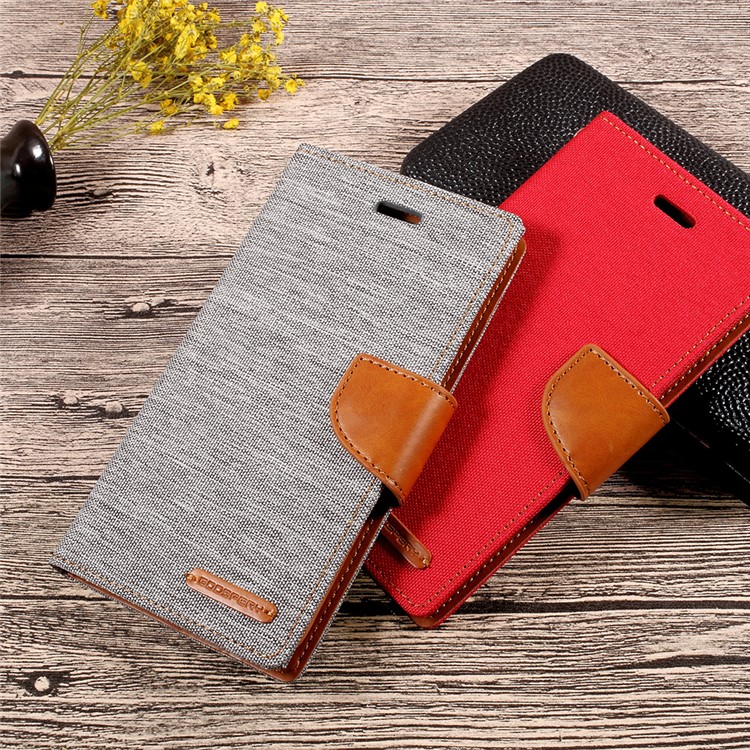 MERCURY GOOSPERY Canvas Diary Leather Wallet Phone Case for Huawei P8 Lite (2017) / Honor 8 Lite - Red-6
