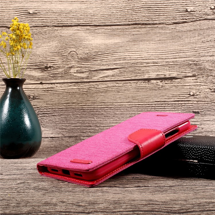 MERCURY GOOSPERY Canvas Diary Leather Wallet Phone Case for Huawei P8 Lite (2017) / Honor 8 Lite - Red-8