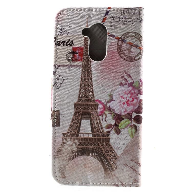 Pattern Printing Leather Wallet Phone Case with Stand for Huawei Honor 6A - Postcard Style Eiffel Tower-3