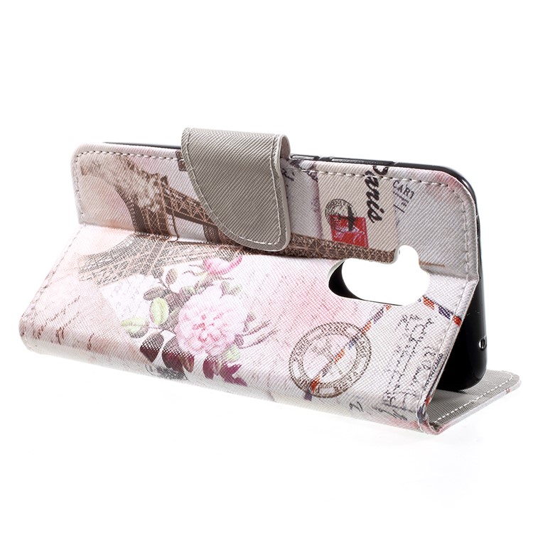 Pattern Printing Leather Wallet Phone Case with Stand for Huawei Honor 6A - Postcard Style Eiffel Tower-4