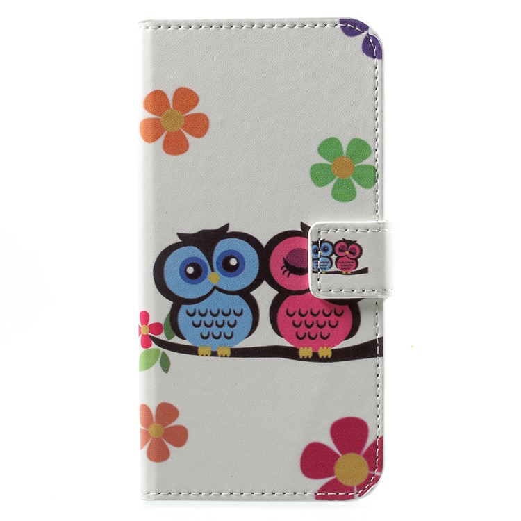Pattern Printing Wallet Leather Stand Cell Phone Cover for Huawei Honor 6A / Honor 5C pro - Owl Lovers-1