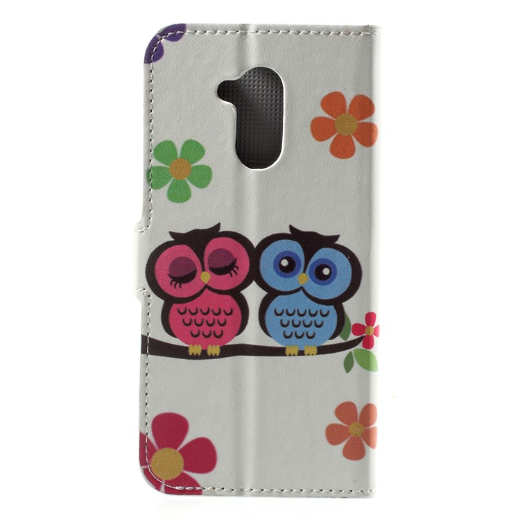 Pattern Printing Wallet Leather Stand Cell Phone Cover for Huawei Honor 6A / Honor 5C pro - Owl Lovers-2