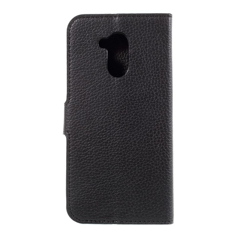 Litchi Skin PU Leather Wallet Stand Mobile Phone Case for Huawei Honor 6A - Black-2